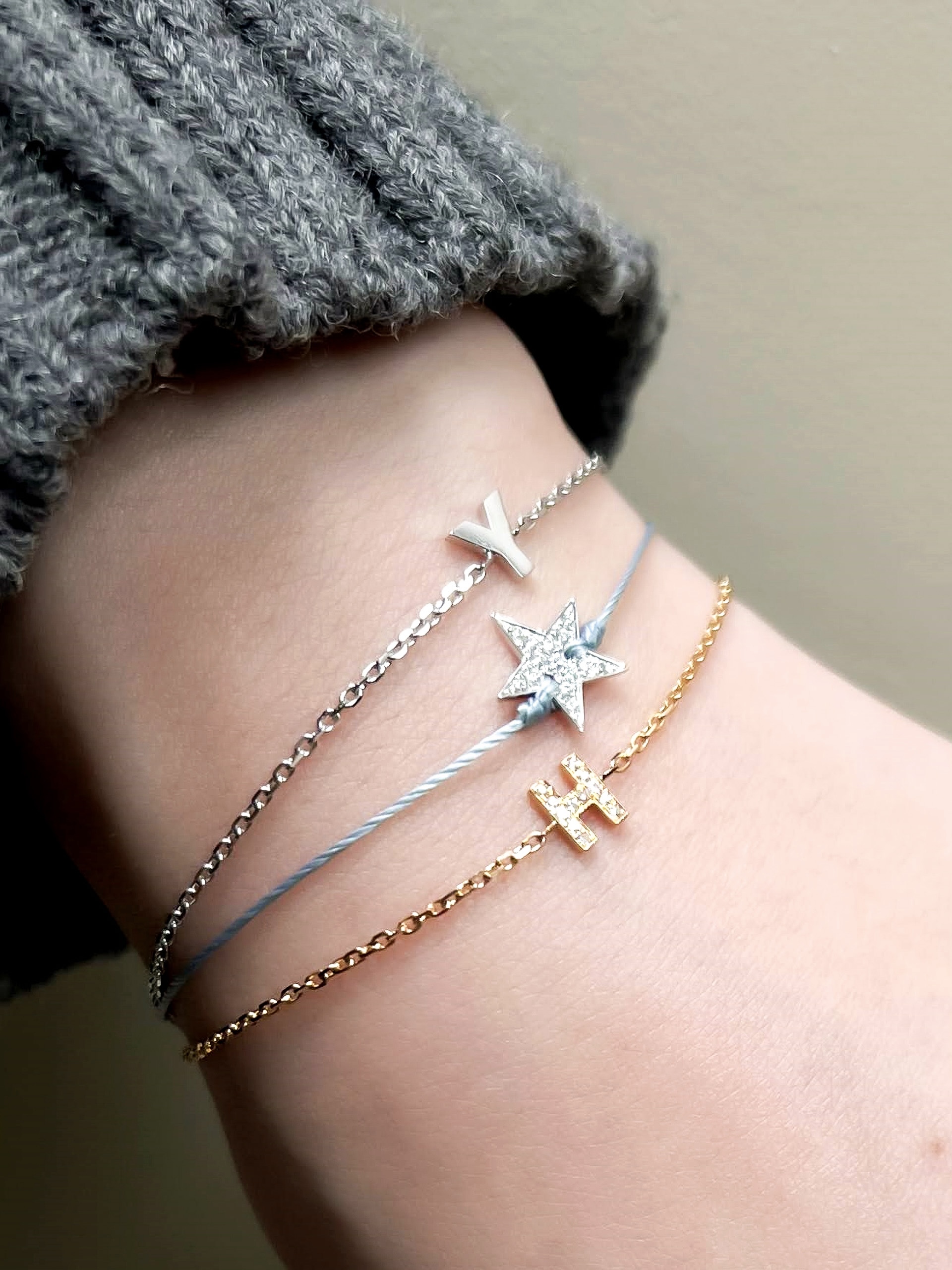 ◆ REDLINE コードブレスレット K18パーツ 星 star YG ダイヤ REDLINE happy holidays!! ｜ H.P.FRANCE BIJOUX｜H.P.FRANCE公式サイト